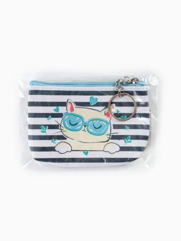 Кошелёк детский Cat style, монетница, на молнии 10.5&times;2.5&times;8 см, МИКС