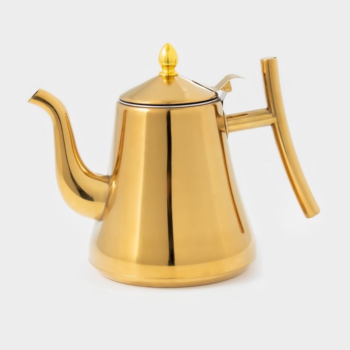 Чайник из нержавеющей стали с ситом «Кеннет», 1,43 л, цвет золотой Чайник из нержавеющей стали с ситом «Кеннет», 1,43 л, цвет золотой