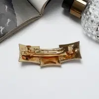 Заколка - автомат для волос &laquo;Геометрия&raquo;, три квадрата, 7.5 см, светлая эмаль
