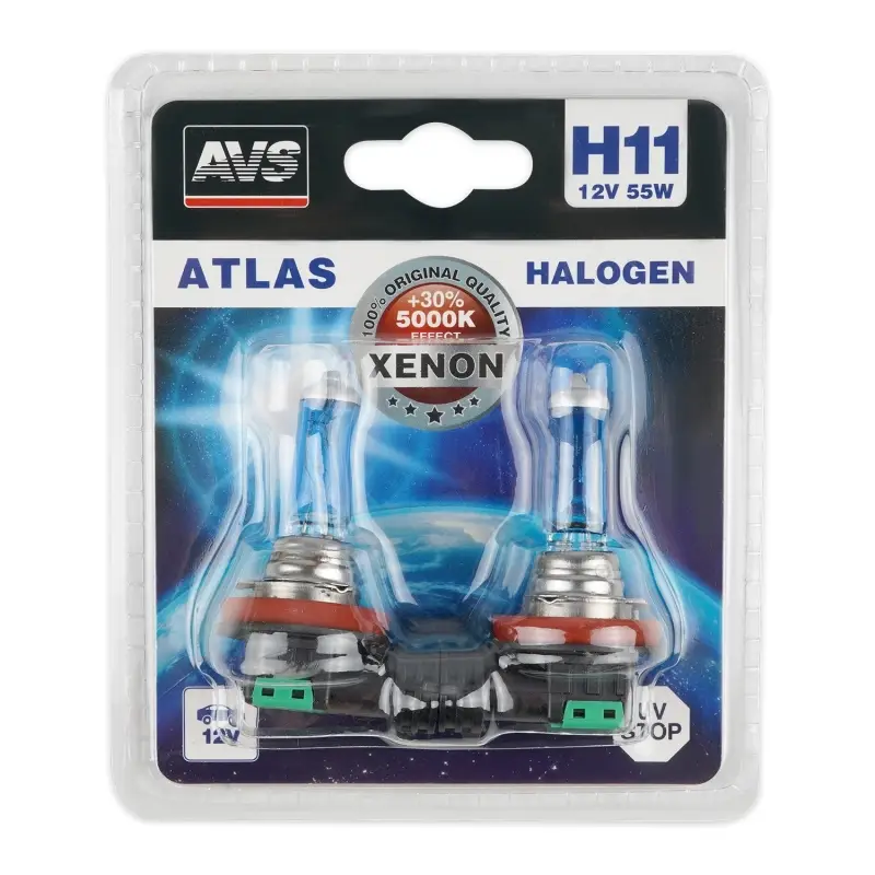 Галогенная лампа AVS ATLAS/5000К/ H11.12V.55W.блистер 2шт.