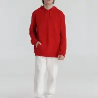 Толстовка с капюшоном унисекс Hoodie, красная, размер XS