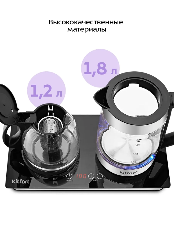 Чайный набор КТ-6650 чайник электрический - 3 л Чайный набор КТ-6650 чайник электрический - 3 л