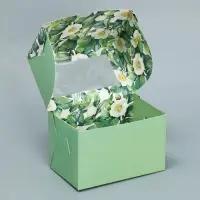 Коробка для капкейков, кондитерская упаковка двухсторонняя, 2 ячейки, «Счастливых моментов», 16 х 10 х 10 см