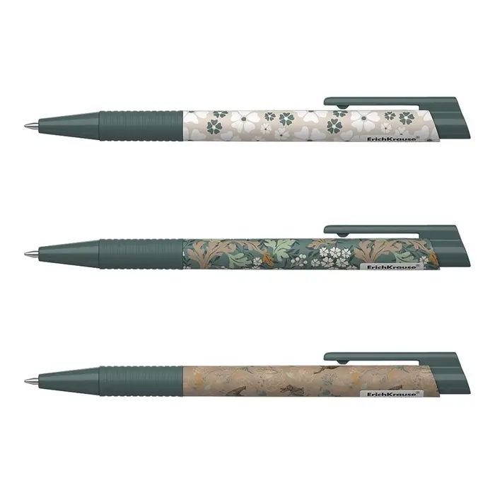 Ручка шариковая автоматическая ErichKrause Natural Life Matic&Grip, узел 0.7 мм, чернила синие, резиновый держатель, покрытие Soft Touch с принтом, МИКС Ручка шариковая автоматическая ErichKrause Natural Life Matic&Grip, узел 0.7 мм, чернила синие, резиновый держатель, покрытие Soft Touch с принтом, МИКС