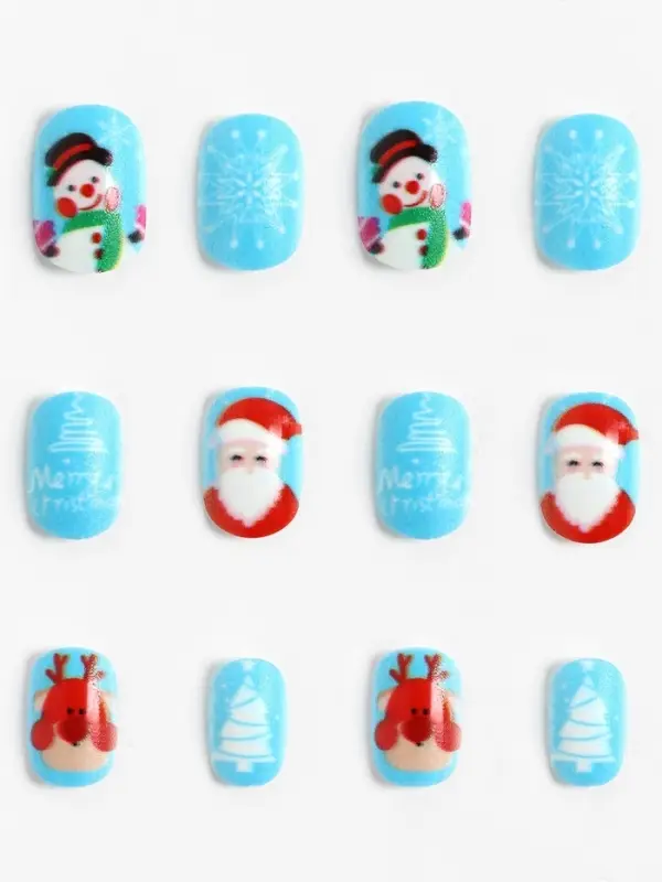 Детские накладные ногти новогодние &laquo;Мороз&raquo;, 12 шт.