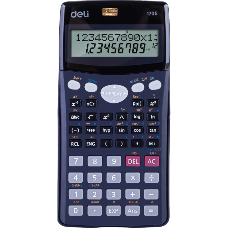 Калькулятор научный Deli E1705,10-р,2 стр,240 фун.,бат.,157x77мм,темн.син