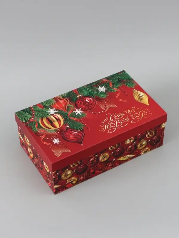 Коробка новогодняя подарочная &laquo;Елочные игрушки&raquo;, 32.5&times;20&times;12.5 см