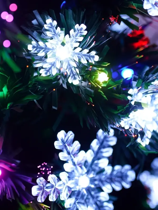 Ёлка фиброоптическая «Снежинки» 90 см, d нижнего яруса 45 см, 80 веток, мигание Ёлка фиброоптическая «Снежинки» 90 см, d нижнего яруса 45 см, 80 веток, мигание