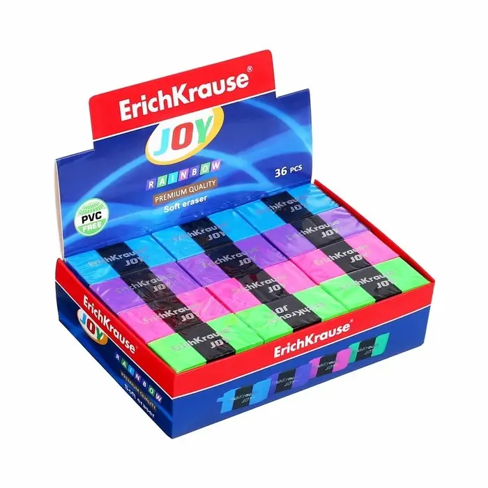 Ластик ErichKrause Ластик ErichKrause "Joy Rainbow", мягкий, гипоаллергенный, микс