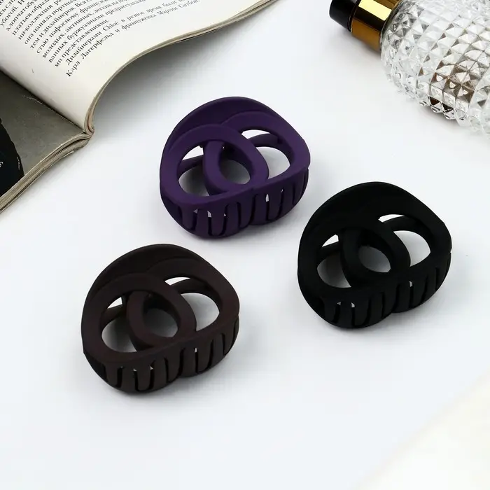 Крабик для волос «Леона», круги классика матовый, 6.5 см, МИКС Крабик для волос «Леона», круги классика матовый, 6.5 см, МИКС