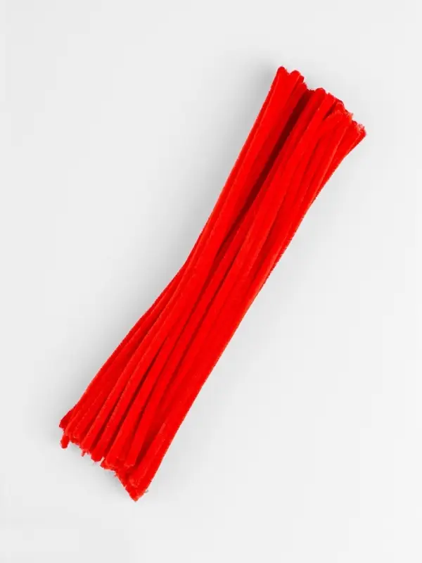 Синельная проволока, набор 100 шт, размер 1 шт 30х0,8 см, цвет красный