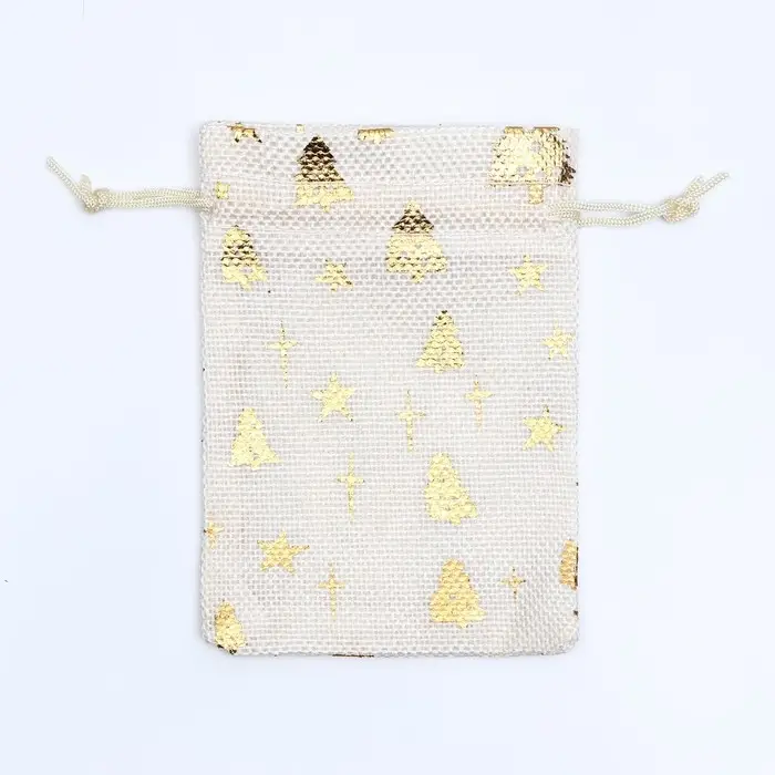 Мешочек подарочный из холщи “Елочки Мешочек подарочный из холщи “Елочки", 10х14 см