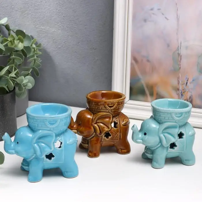 Аромалампа керамика Аромалампа керамика "Слоненок" глянец МИКС 9х9,5х6 см