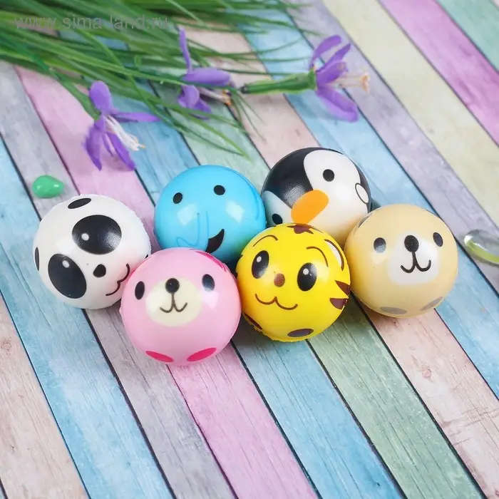 Мяч детский мягкий «Зверёк», 4.5 см, МИКС Мяч детский мягкий «Зверёк», 4.5 см, МИКС