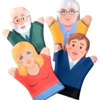 Домашний кукольный театр &laquo;Семья&raquo;, 7 кукол-перчаток