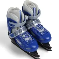 Коньки детские раздвижные BlackAqua, р. 34-37, для фитнеса, синие