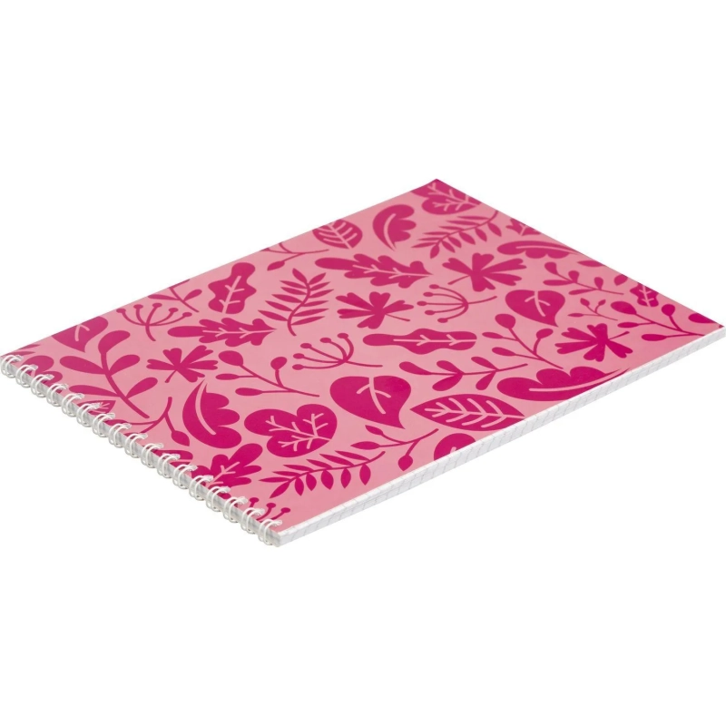 Блокнот А5 40л Attache Magenta клетка, 65г, бел.100% картон,греб,ВД-лак