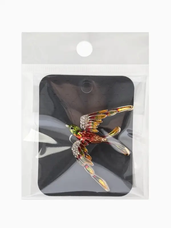 Брошь &laquo;Птица&raquo; ласточка,  цветная в золоте