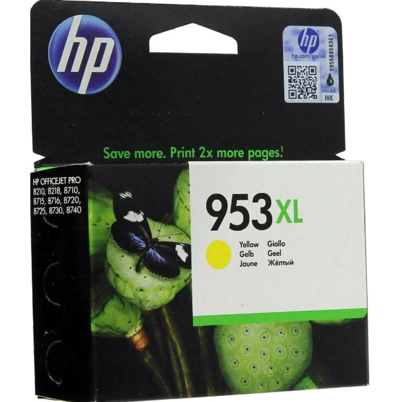 Картридж струйный HP 953XL F6U18AE жел. пов.емк. OJ Pro 8210/8720