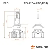 Лампа светодиод. HB3/HB4 PRO, 50Вт, 9200Лм (4600Лм x 2), 3000К, 12/24В, кмпл. 2 шт.