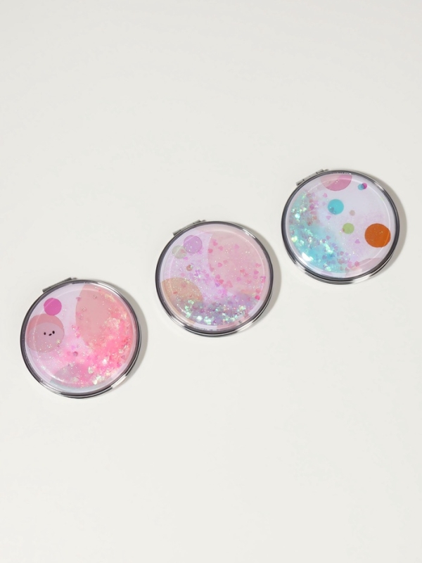 Зеркало складное «Круги», d = 7,2 см, с увеличением, цвет МИКС