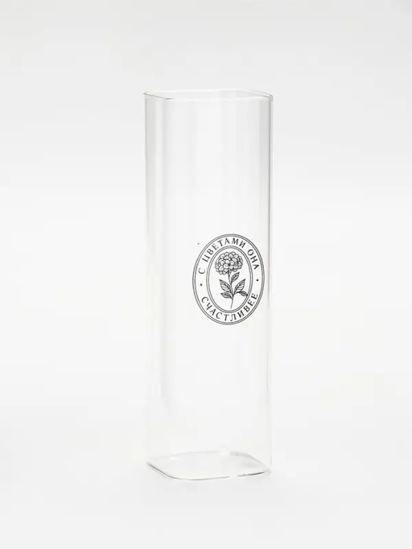 Ваза стеклянная для цветов &laquo;Счастливая&raquo;, 6&times;20 см, 530 мл