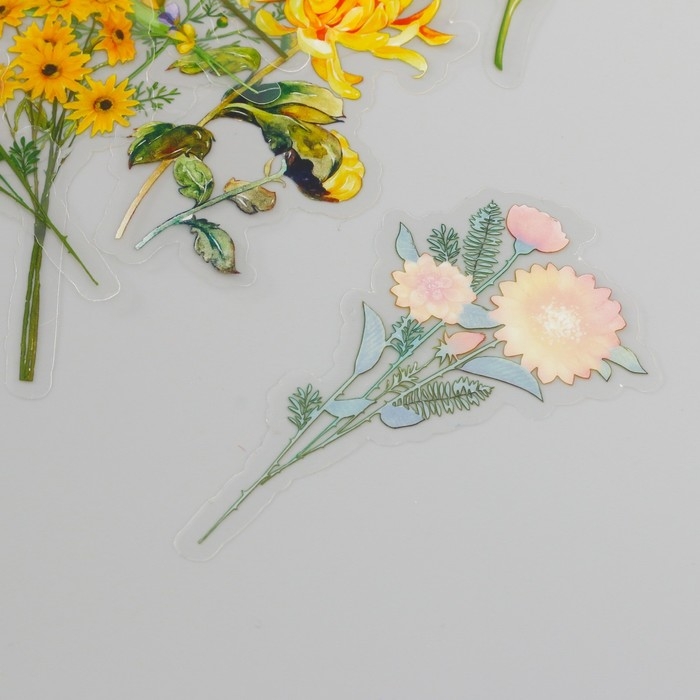 Наклейки для творчества пластик PVC Наклейки для творчества пластик PVC "Солнечная поляна" набор 40 шт 9х10.5 см