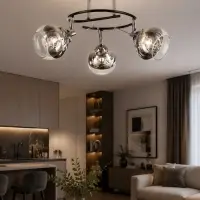 Люстра BayerLux &laquo;Редо&raquo;, 3&times;Е27, 40 Вт, чёрно-хромированная, 45&times;45&times;28 см