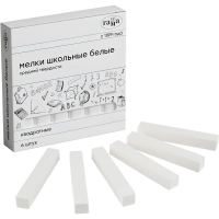 Мел школьный Гамма,бел, наб.6шт.,средн тверд,квадратн, картон кор,280120214