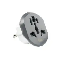 Переходник на все виды розеток ISA AD-01 СЕРЫЙ