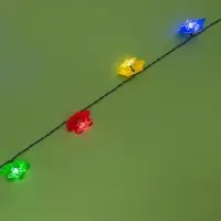 Гирлянда &laquo;Нить&raquo;, 4.5 м, уличная, с насадками &laquo;Лилия&raquo;, IP44, 30 LED, 2 режима, солнечная батарея, тёмная нить, свечение белое