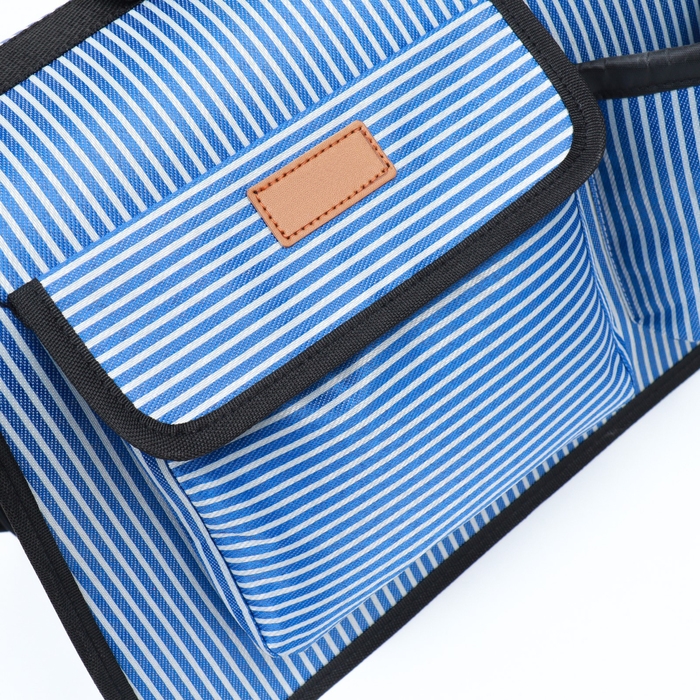 Сумка-переноска с органайзером в полоску, размер L (55 х 21 х 30 см), голубой Сумка-переноска с органайзером в полоску, размер L (55 х 21 х 30 см), голубой