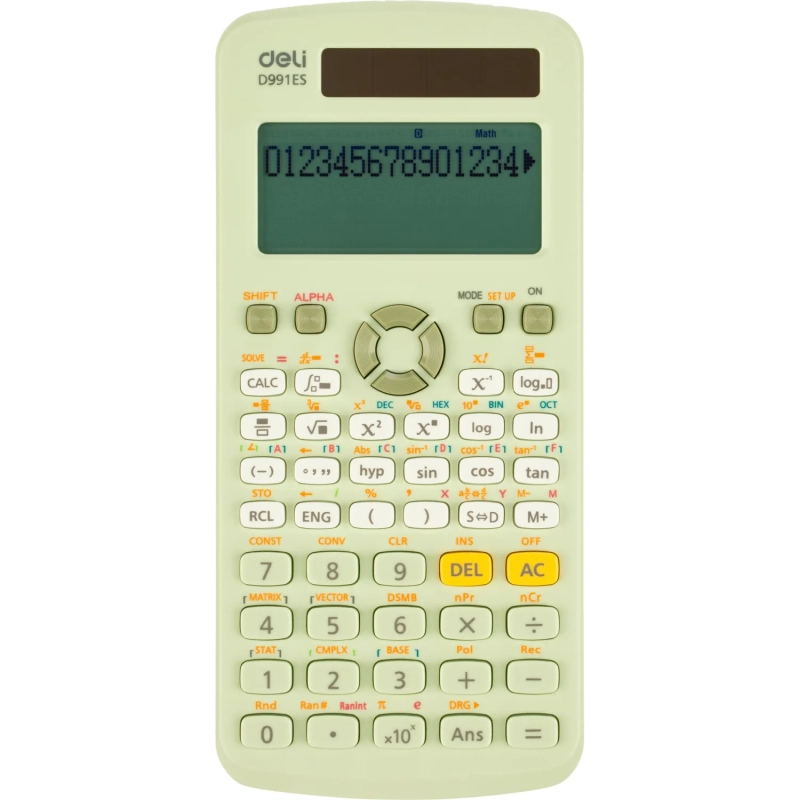 Калькулятор научный Deli ED991ES, 10+2 разр,417 фун, дв.пит.,171.9x83мм,зел