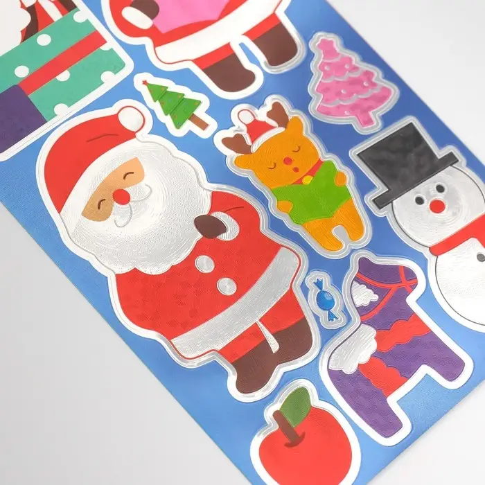 Наклейка пластик "Новый год" синяя 24,5х13,2 см