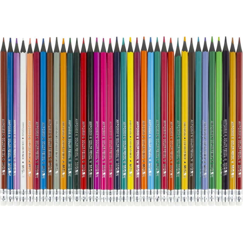 Карандаши цветные M&G, пластиковые, шестигран, стираемые, 36 цв/наб, в тубе