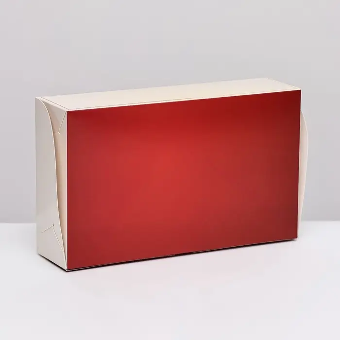 Коробка складная с окном под зефир &laquo;Золотой бант&raquo;, 25&times;15&times;7 см