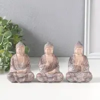 Сувенир полистоун "Три будды" набор 3 шт беж с белым 5х6,8х10,3 см