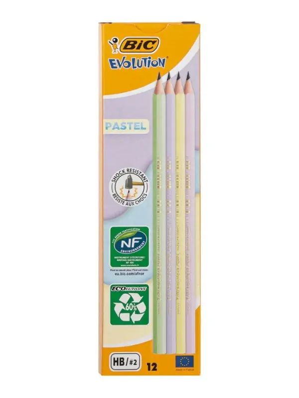 Карандаш чернографитный BIC HB Evolution &laquo;Пастель&raquo;, пластиковый