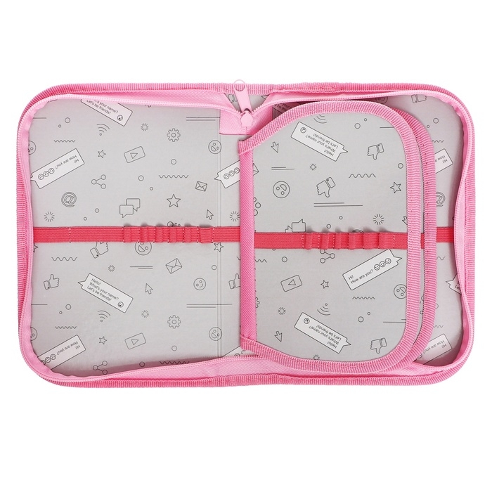 Пенал 3 секции, вкладка внутри, 140 х 210 х 40 мм, тканевый, Calligrata TOP Block Пенал 3 секции, вкладка внутри, 140 х 210 х 40 мм, тканевый, Calligrata TOP Block "Аниме друзья"