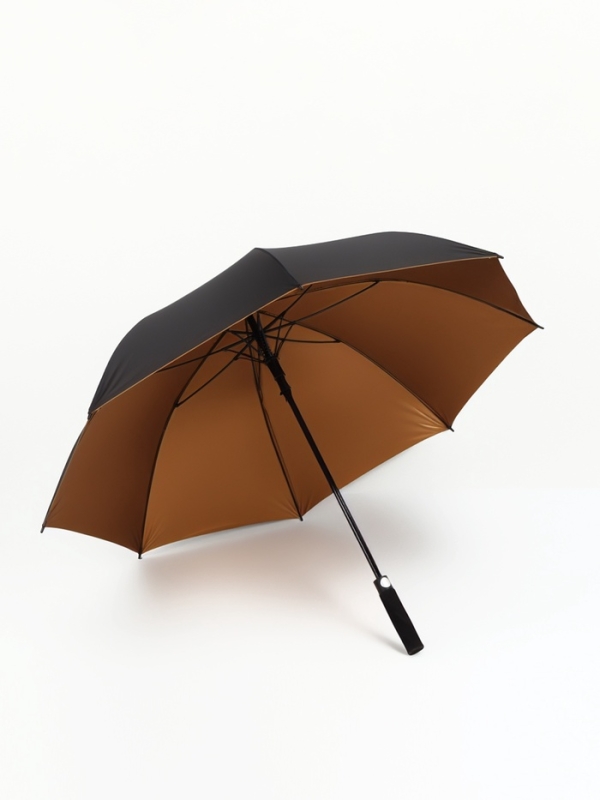 Зонт полуавтоматический «Однотон», 8 спиц, R = 60/70 см, D = 120 см, цвет чёрный/бронза Зонт полуавтоматический «Однотон», 8 спиц, R = 60/70 см, D = 120 см, цвет чёрный/бронза