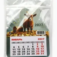 Календарь 2027, на магните, фигурный &laquo;Коричневый козлик&raquo;