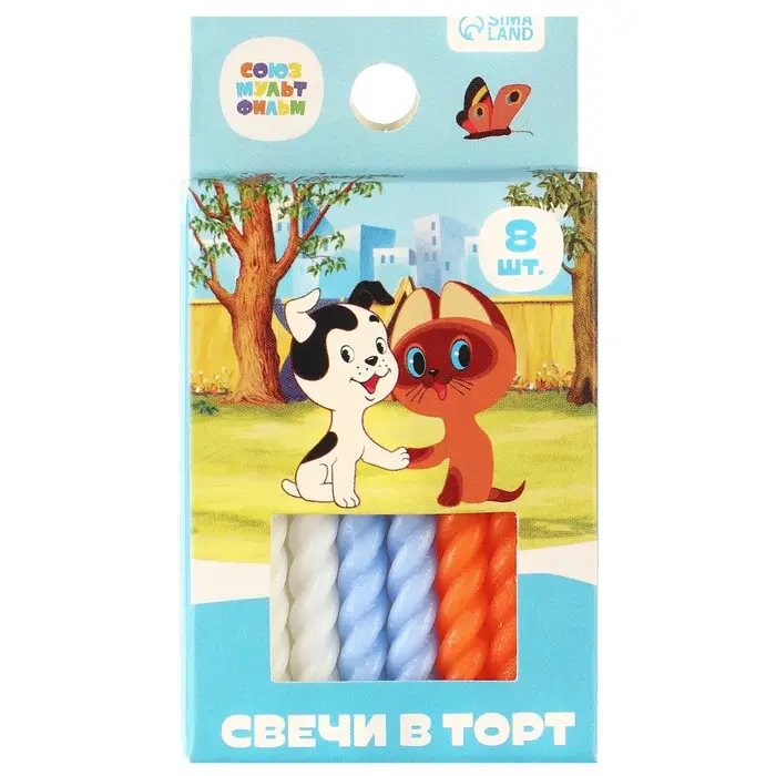 Свечи для торта «Котёнок по имени Гав», 8 штук, Союзмультфильм Свечи для торта «Котёнок по имени Гав», 8 штук, Союзмультфильм