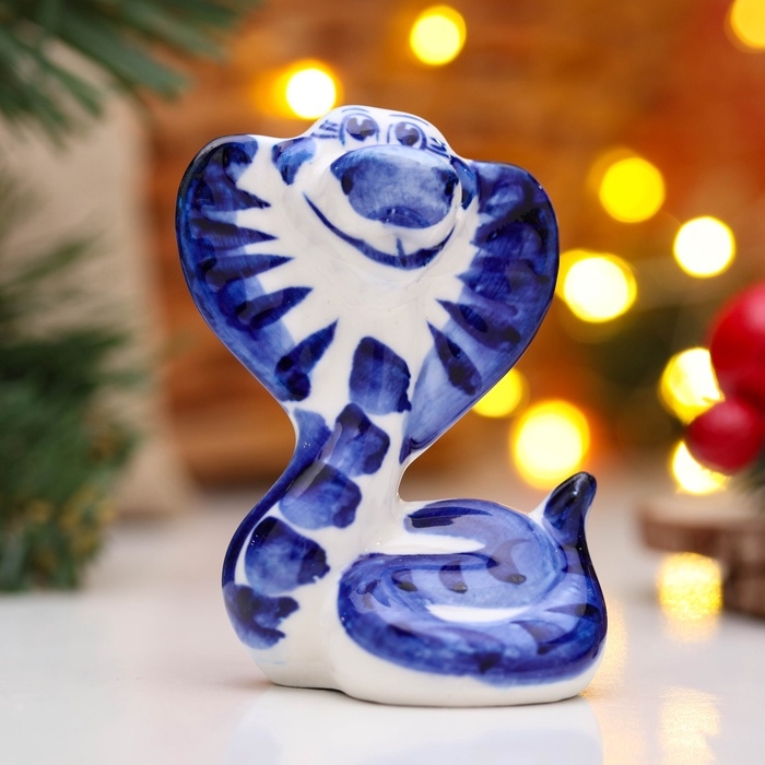 Сувенир Сувенир "Кобра Люба" 8х7 см, гжель