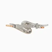 Заколка - автомат для волос «Андри», изгиб, 9 см, серебристо-золотой