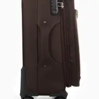 Чемодан на колёсах TEXTURA, текстильный, кодовый замок, с увеличением, 36&times;25&times;58 см, 20", коричневый