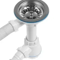 Сифон для мойки ZEIN, 3 1/2&rsquo;&rsquo;*40мм, прямоугольный перелив, с гофротрубой 40/50 мм