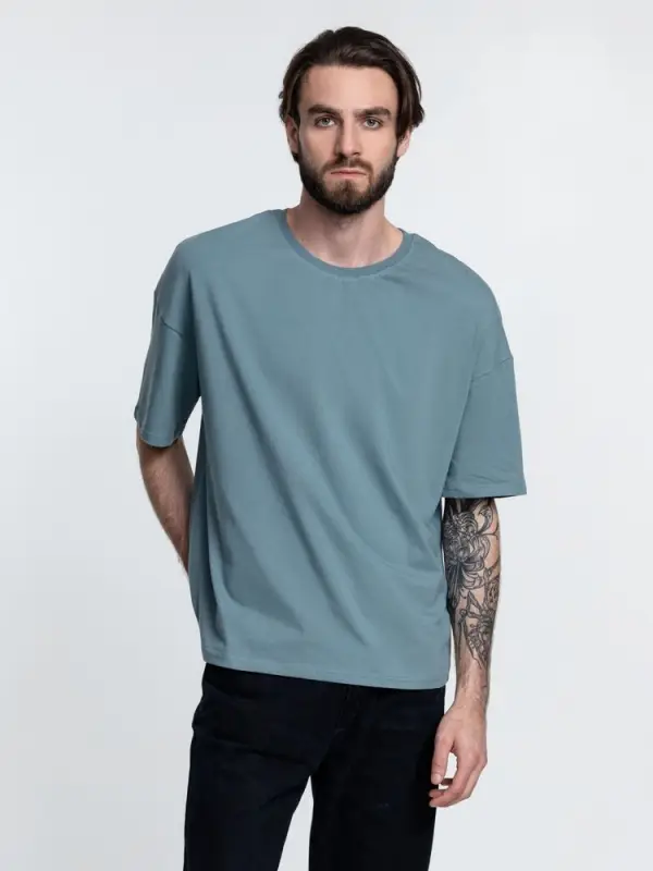 Футболка унисекс оверсайз Crosstown, серо-зеленая, размер S