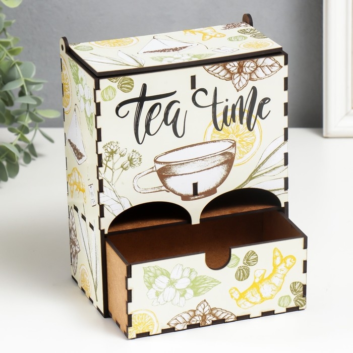 Чайный домик двойной с ящиком Чайный домик двойной с ящиком "Травы" 20х8,7х15,2 см