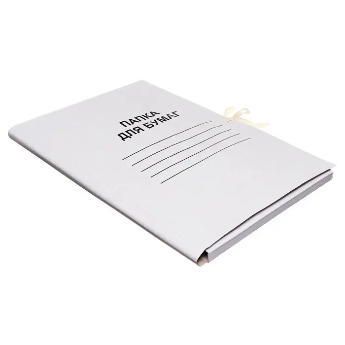 Папка для бумаг с завязками Calligrata, картон немелованный, 220 г/м&sup2;, белый, до 200 л, микс