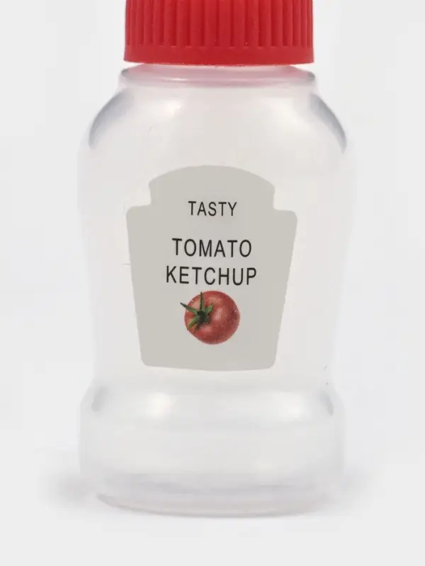 Бутылки для соуса &laquo;Мини&raquo;, набор 4 шт., 24 мл, 7.4&times;3&times;2.6 см, пластик, прозрачные, наклейка МИКС